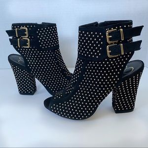 New Jessica Simpson Black Studded Heeled Booties